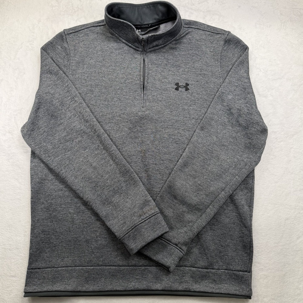 Under Armour Storm 1 Golf Pullover Mens Large Gray 1/4 Zip Loose Fit Sweatshirt